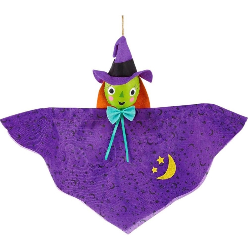 Halloween Purple Witch Hanging Door Sign, 12"